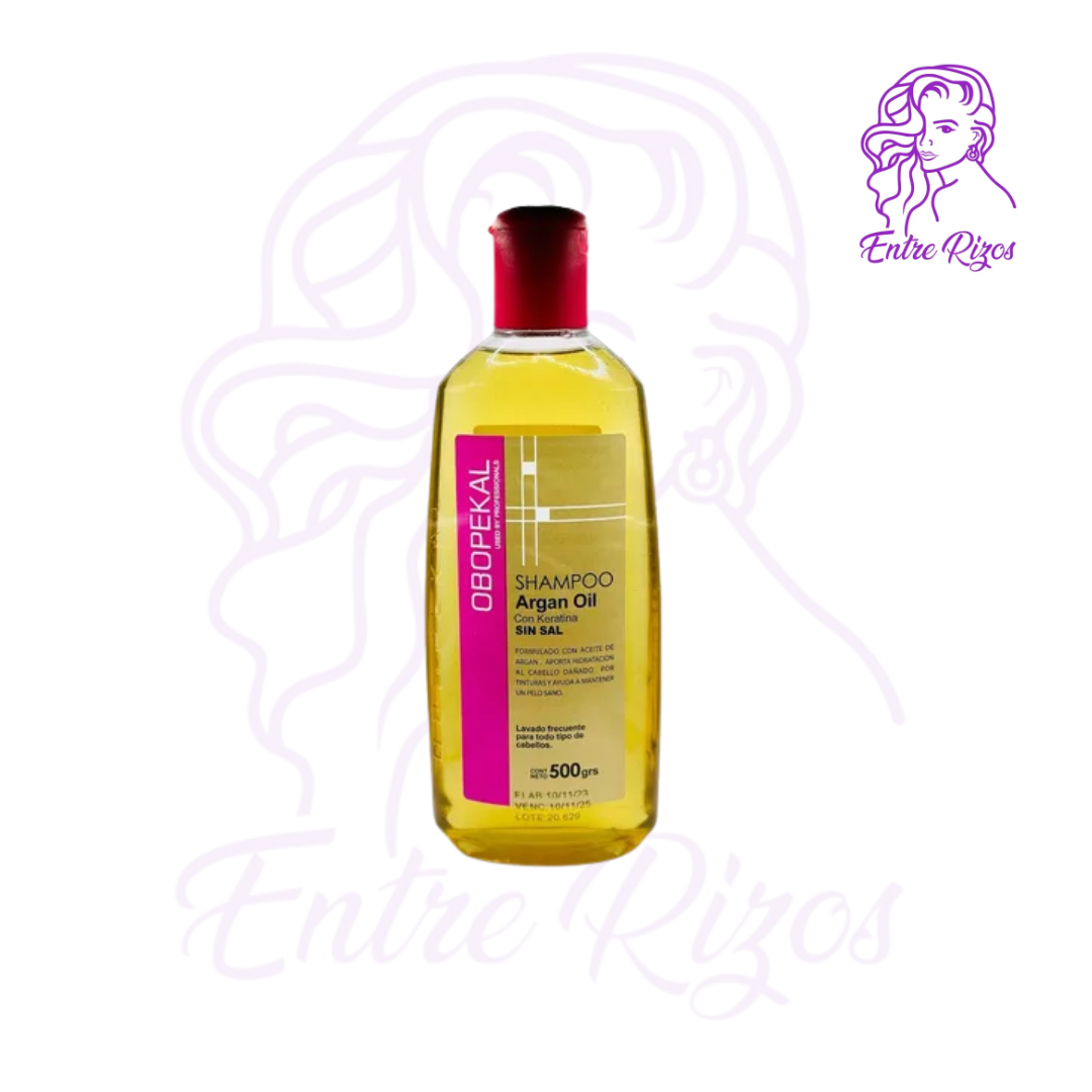 Shampoo Argán Oil con Keratina Sin Sal 500gr – Obopekal