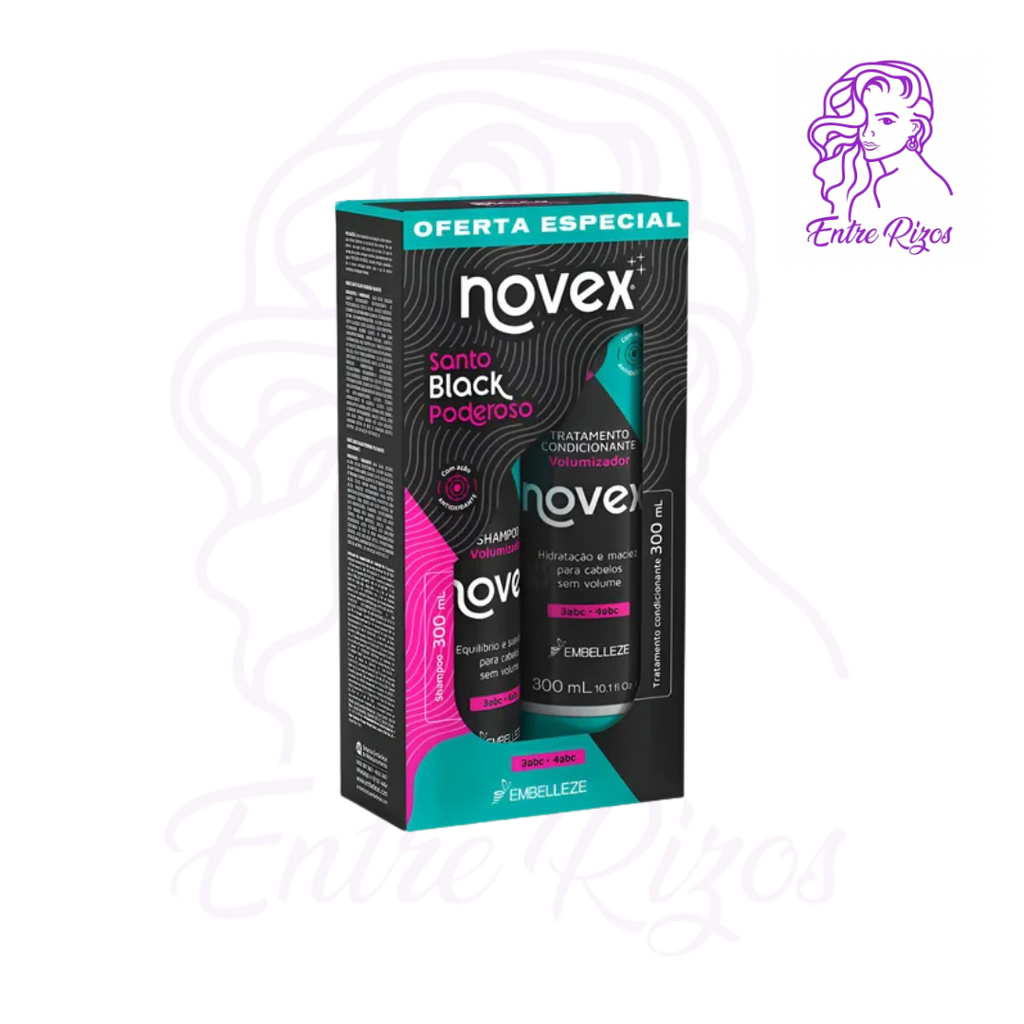 Kit Novex Santo Black Shampoo/acond 300ml  c/u