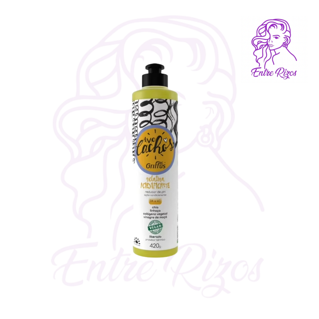 Gel Acidificante de Rizos Amo Cachos + Protector Térmico 420g – Griffus