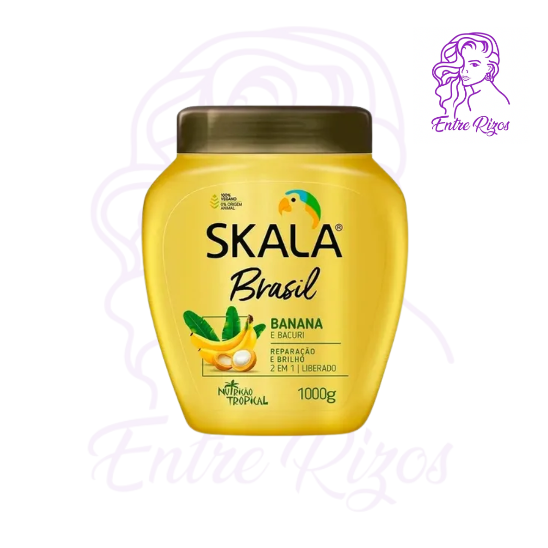 Skala Banana Máscara Vegana Crema Peinar Cabello Brillo 1kg
