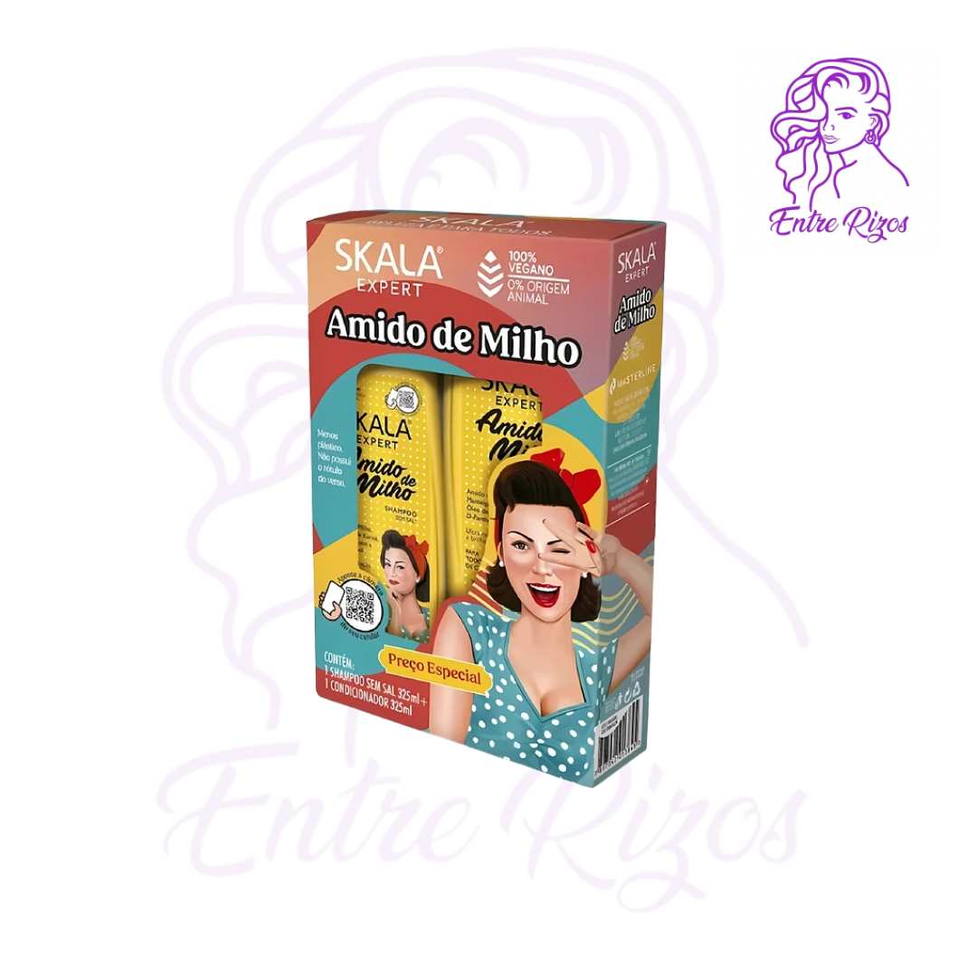 Pack Shampo y Acondicionador Amido de Milho SKALA 325ml c/u
