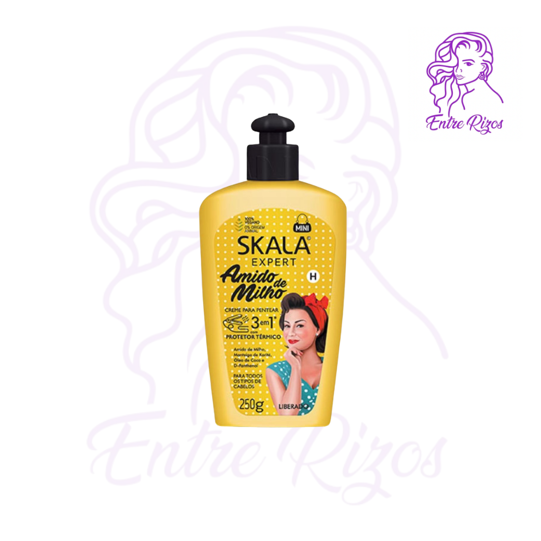 Crema Para Peinar Skala 3 En 1 Amido De Milho 250g