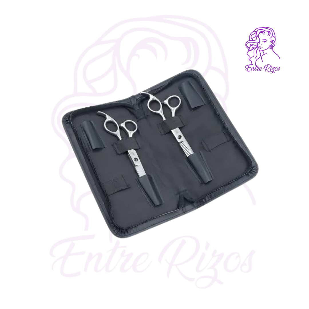 Pack de Tijeras Profesionales Obopekal Silver 5.5